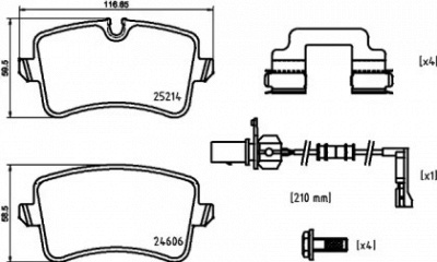 HELLA PAGID 8db355025311 -  Комплект тормозных колодок, дисковый тормоз